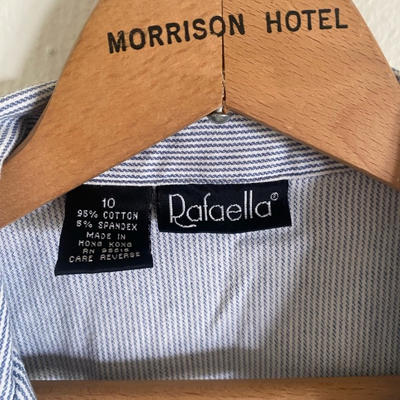 Rafaella Blue and White Pinstriped Cotton Vest - Picture 2 of 4